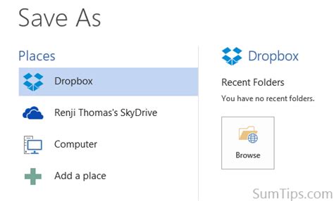 dropbox office 2013 integration|How to add Dropbox as a Cloud Service to Microsoft .